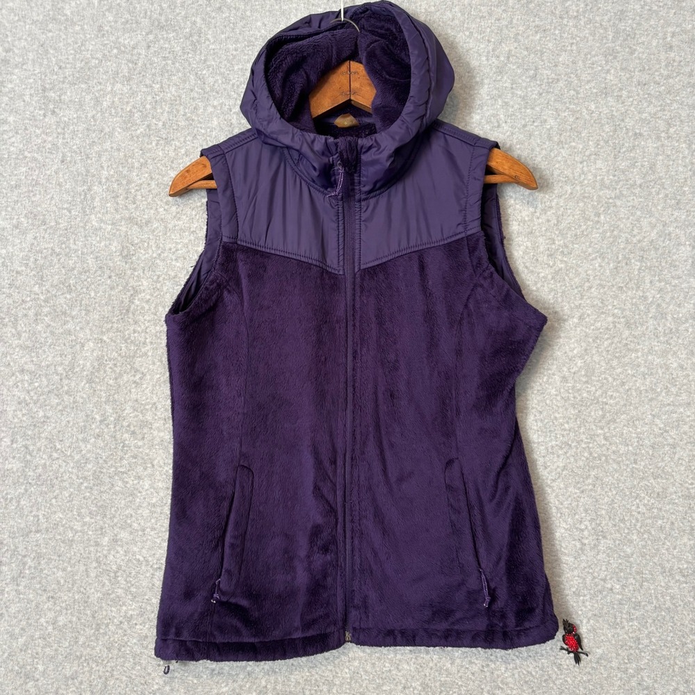 Made For Life Womens Medium Full Zip Vest Purple Hooded Fleece Gorpcore Outdoors